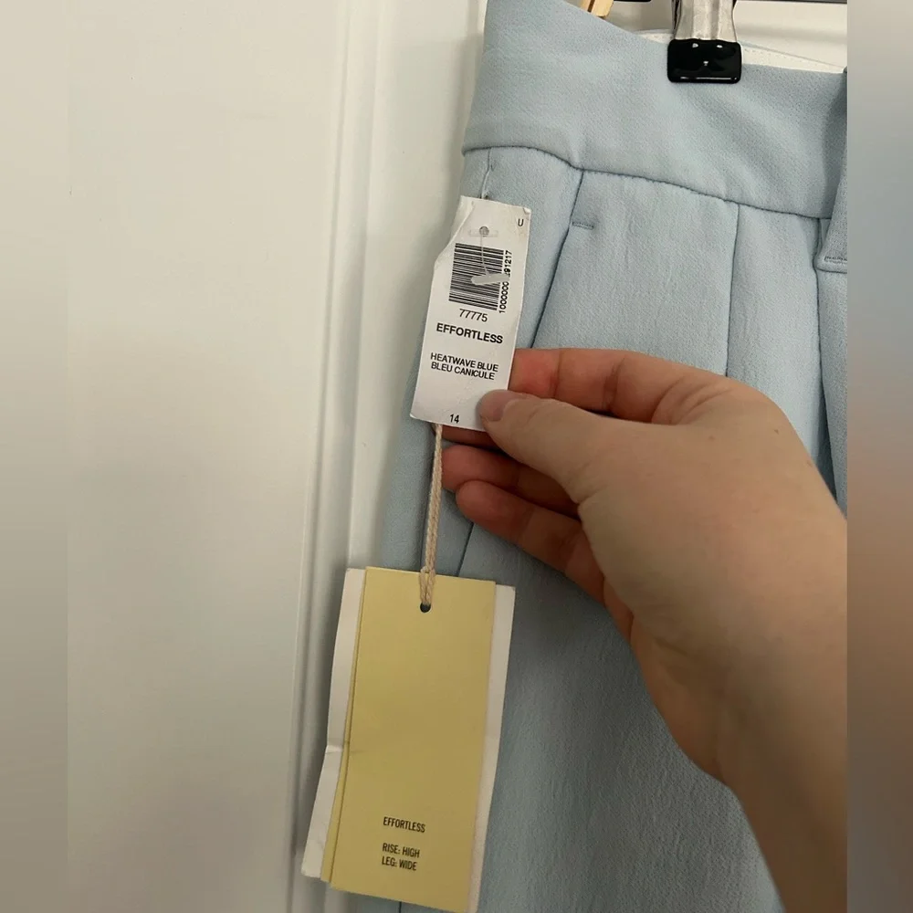 Aritzia Wilfred Effortless Wide Leg Pants Pleated Trousers in Heatwave Blue - Picture 2 of 4